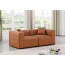 Meridian Cube Cognac Vegan Leather Modular Sofa IMAGE 2