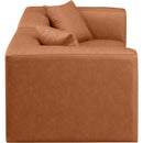 Meridian Cube Cognac Vegan Leather Modular Sofa IMAGE 5