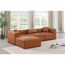 Meridian Cube Cognac Vegan Leather Modular Sectional IMAGE 2