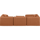 Meridian Cube Cognac Vegan Leather Modular Sectional IMAGE 3
