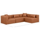 Meridian Cube Cognac Vegan Leather Modular Sectional IMAGE 10