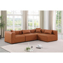 Meridian Cube Cognac Vegan Leather Modular Sectional IMAGE 2