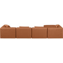 Meridian Cube Cognac Vegan Leather Modular Sectional IMAGE 3