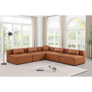 Meridian Cube Cognac Vegan Leather Modular Sectional IMAGE 2