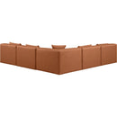 Meridian Cube Cognac Vegan Leather Modular Sectional IMAGE 3