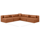Meridian Cube Cognac Vegan Leather Modular Sectional IMAGE 9