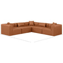 Meridian Cube Cognac Vegan Leather Modular Sectional IMAGE 10