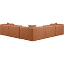 Meridian Cube Cognac Vegan Leather Modular Sectional IMAGE 3