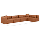 Meridian Cube Cognac Vegan Leather Modular Sectional IMAGE 10