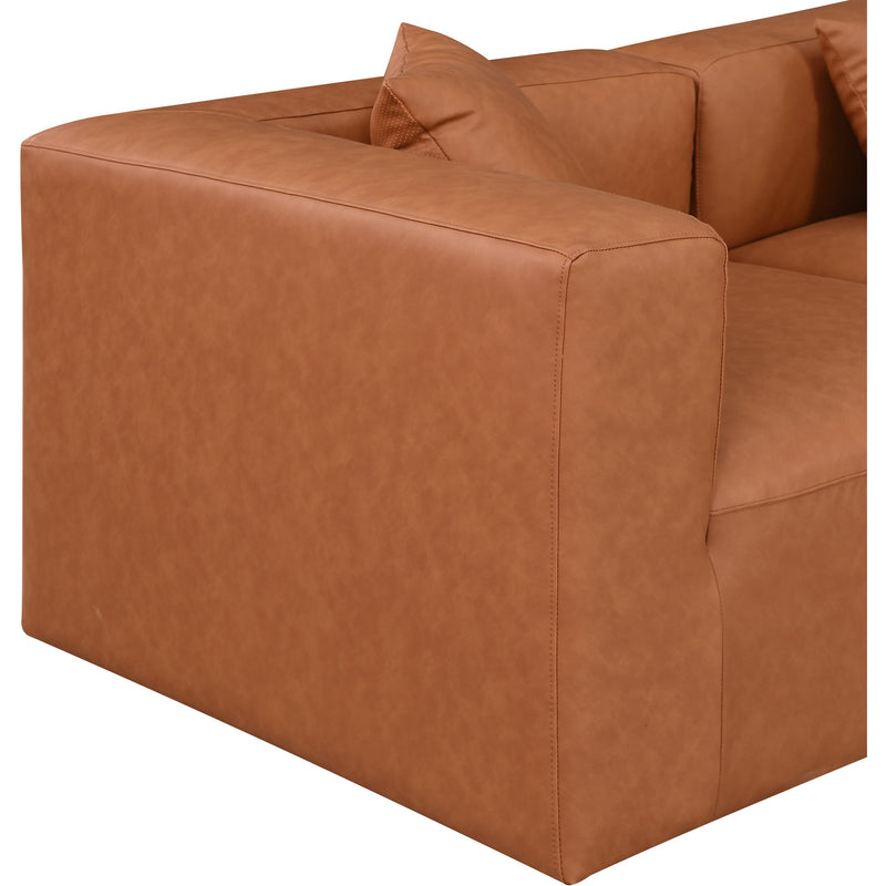 Meridian Cube Cognac Vegan Leather Modular Sectional IMAGE 6