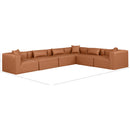 Meridian Cube Cognac Vegan Leather Modular Sectional IMAGE 10