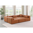 Meridian Cube Cognac Vegan Leather Modular Sectional IMAGE 2