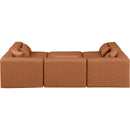 Meridian Cube Cognac Vegan Leather Modular Sectional IMAGE 3