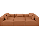 Meridian Cube Cognac Vegan Leather Modular Sectional IMAGE 4