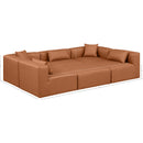 Meridian Cube Cognac Vegan Leather Modular Sectional IMAGE 8