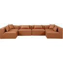 Meridian Cube Cognac Vegan Leather Modular Sectional IMAGE 4