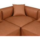 Meridian Cube Cognac Vegan Leather Modular Sectional IMAGE 6
