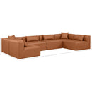 Meridian Cube Cognac Vegan Leather Modular Sectional IMAGE 9