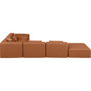 Meridian Cube Cognac Vegan Leather Modular Sectional IMAGE 5