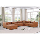 Meridian Cube Cognac Vegan Leather Modular Sectional IMAGE 2
