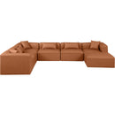 Meridian Cube Cognac Vegan Leather Modular Sectional IMAGE 3
