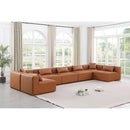 Meridian Cube Cognac Vegan Leather Modular Sectional IMAGE 2