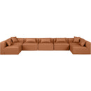 Meridian Cube Cognac Vegan Leather Modular Sectional IMAGE 4