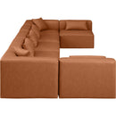 Meridian Cube Cognac Vegan Leather Modular Sectional IMAGE 5
