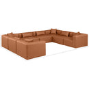 Meridian Cube Cognac Vegan Leather Modular Sectional IMAGE 10