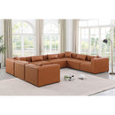 Meridian Cube Cognac Vegan Leather Modular Sectional IMAGE 2