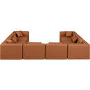 Meridian Cube Cognac Vegan Leather Modular Sectional IMAGE 3