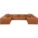 Meridian Cube Cognac Vegan Leather Modular Sectional IMAGE 4
