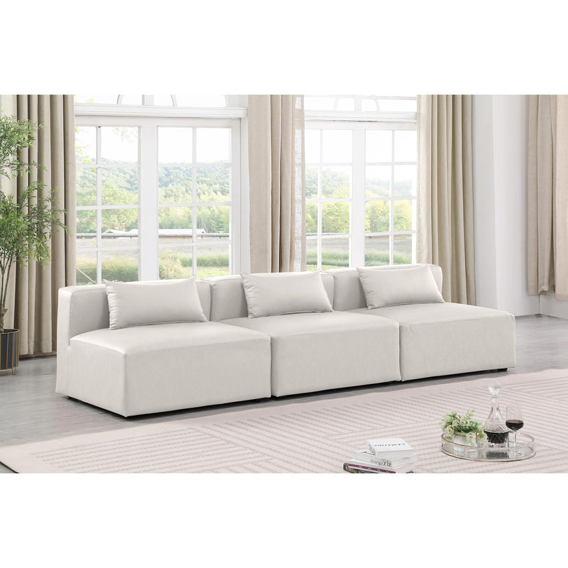 Meridian Cube Cream Vegan Leather Modular Sofa IMAGE 2