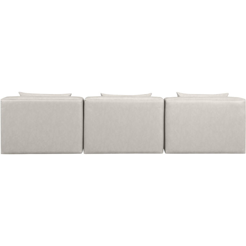 Meridian Cube Cream Vegan Leather Modular Sofa IMAGE 3