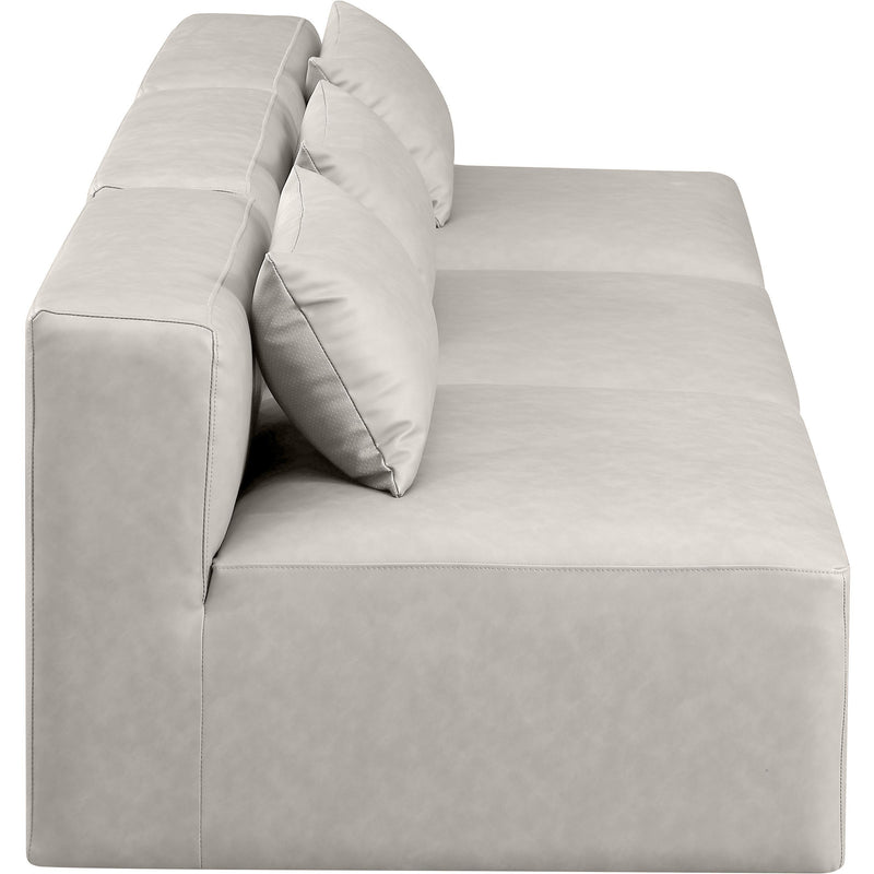 Meridian Cube Cream Vegan Leather Modular Sofa IMAGE 5