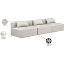 Meridian Cube Cream Vegan Leather Modular Sofa IMAGE 9