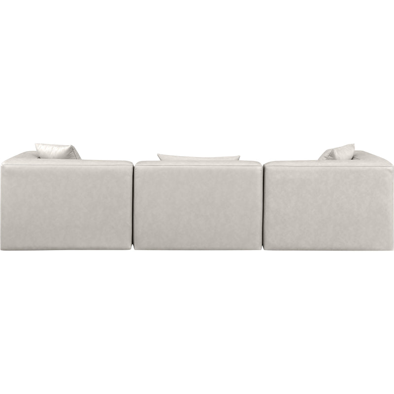 Meridian Cube Cream Vegan Leather Modular Sofa IMAGE 3