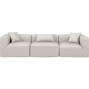 Meridian Cube Cream Vegan Leather Modular Sofa IMAGE 4