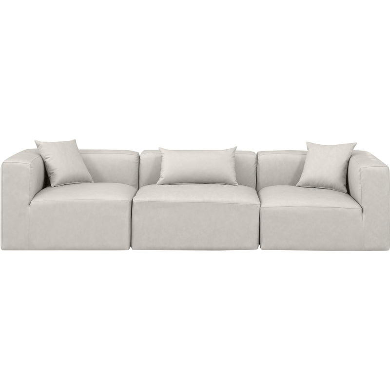 Meridian Cube Cream Vegan Leather Modular Sofa IMAGE 4