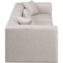Meridian Cube Cream Vegan Leather Modular Sofa IMAGE 5