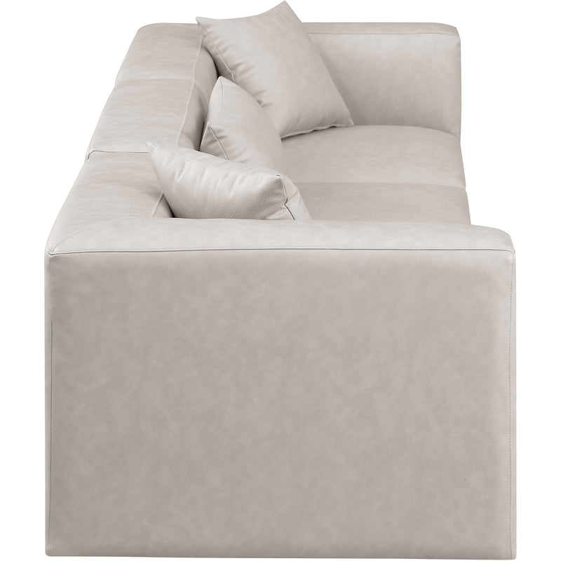Meridian Cube Cream Vegan Leather Modular Sofa IMAGE 5