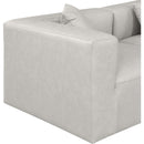 Meridian Cube Cream Vegan Leather Modular Sofa IMAGE 6