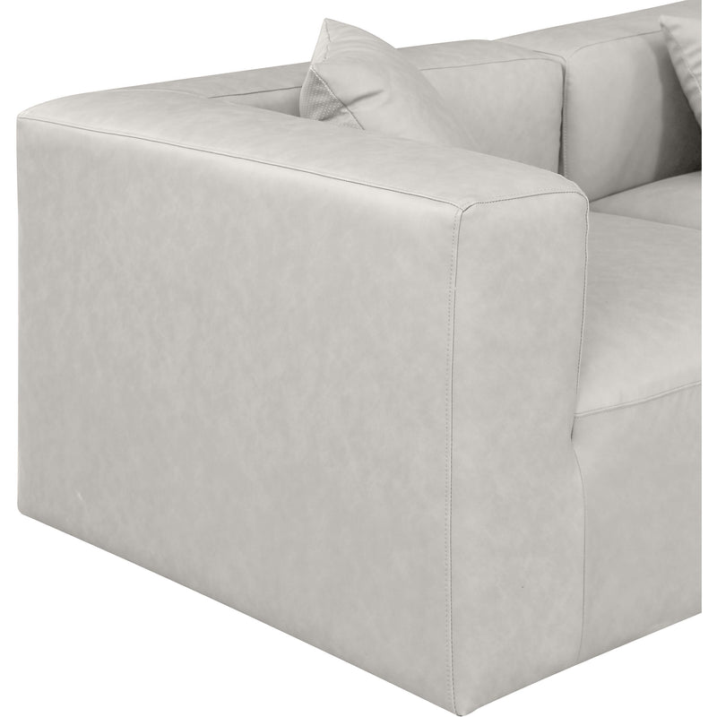 Meridian Cube Cream Vegan Leather Modular Sofa IMAGE 6