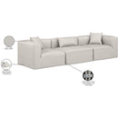 Meridian Cube Cream Vegan Leather Modular Sofa IMAGE 8