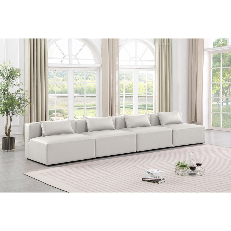 Meridian Cube Cream Vegan Leather Modular Sofa IMAGE 2