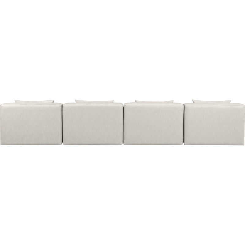 Meridian Cube Cream Vegan Leather Modular Sofa IMAGE 3