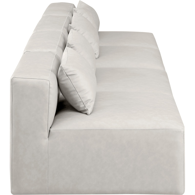 Meridian Cube Cream Vegan Leather Modular Sofa IMAGE 5
