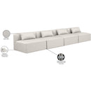 Meridian Cube Cream Vegan Leather Modular Sofa IMAGE 7