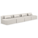 Meridian Cube Cream Vegan Leather Modular Sofa IMAGE 8