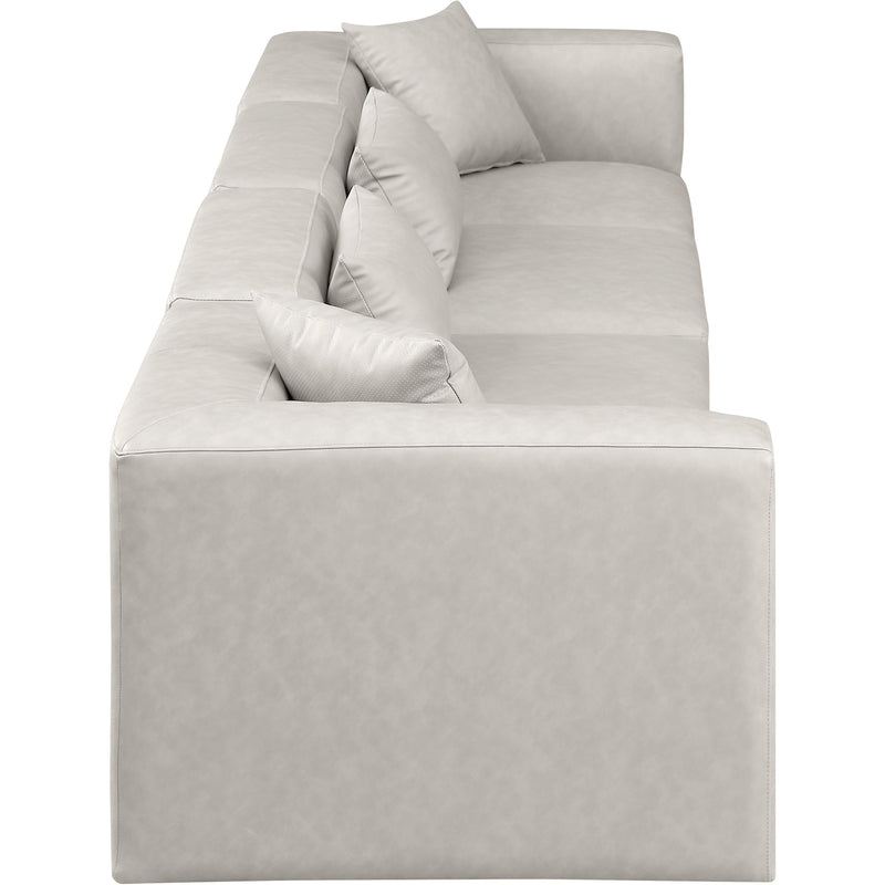 Meridian Cube Cream Vegan Leather Modular Sofa IMAGE 5